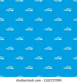 Football boots pattern vector seamless blue repeat for any use