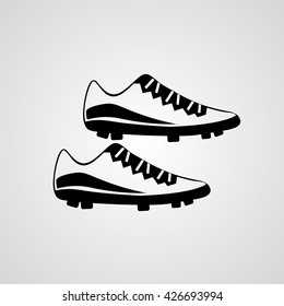 Football boots sign icon. Vector. Black solid