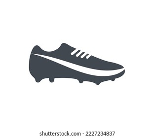 Football boots. Soccer boots or football shoes on white background logo design. Concept of sport, competition, winning, action, motion, overcoming. Sports inventory. Sport shoe, Football theme concept