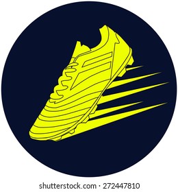 football boots, soccer shoes, vector icon