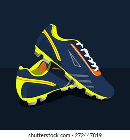 football boots, soccer shoes, vector