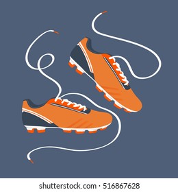 football boots, soccer shoes, vector