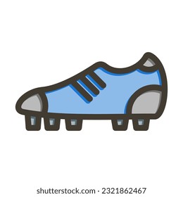 Football Boots Thick Line Filled Colors For Personal And Commercial Use.
