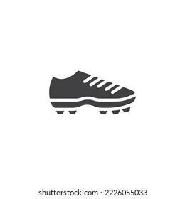 Football boots vector icon. filled flat sign for mobile concept and web design. Soccer shoe glyph icon. Symbol, logo illustration. Vector graphics