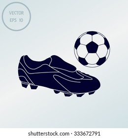 Football boots - vector illustration with ball