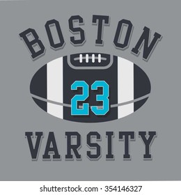 Football Boston typography, t-shirt graphics, vectors, 