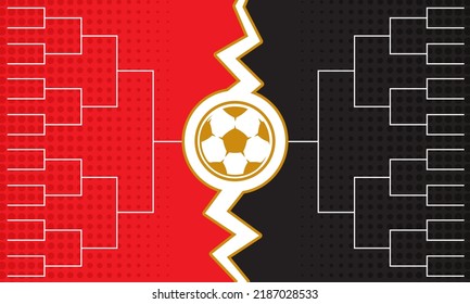 Football Bracket Tournament. 16 Team Tournament Bracket Templates. Blank Leaderboard. Playoff Chart. Regular Season And Final Game. Sport Poster. Vector Illustration