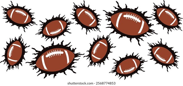 Football Break Through Competition Game Graphic Clip art.