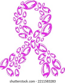 Football Breast Cancer ribbon - Cancer awareness and american football