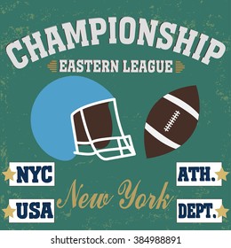 football brooklyn new york t-shirt vintage - vetor