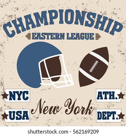 football brooklyn new york t-shirt vintage - vetor