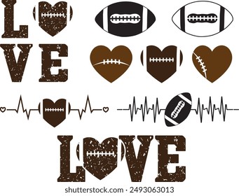 Football Bundle, Football American, Football Silhouette