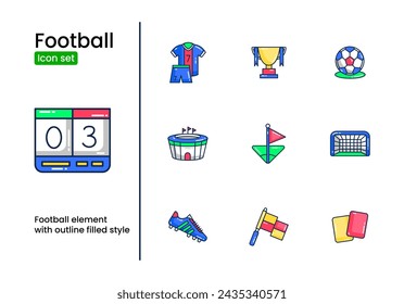 Football bundle logo icon vector illustration