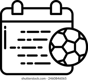 football calendar outline icon vector illustration