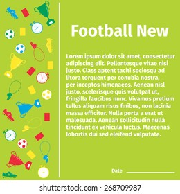 Football card for advertising or news, vector illustration