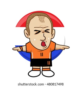 football cartoon, ball, player, vector 10