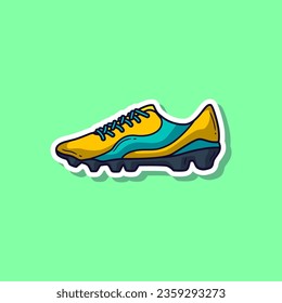 Football cartoon vector illustration sticker. Vector eps 10