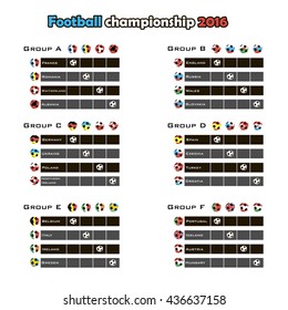 Football championship 2016. Summary table. Vector illustration