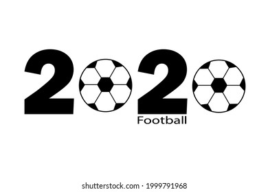 Football Championship 2020. Football game. Postcard, logo, congratulations, or design. Flat vector illustration. Text.