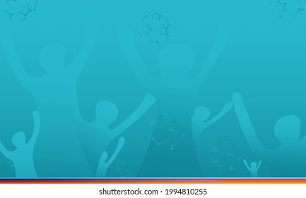 Football championship 2021 blue background vector stock illustration. Abstract background soccer or football texture. Poster Championship trend Wallpaper. EPS10