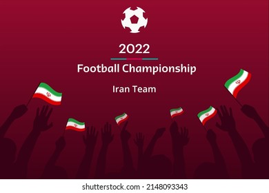 Football Championship 2022 Background. Iran Flags Team soccer vector illustration