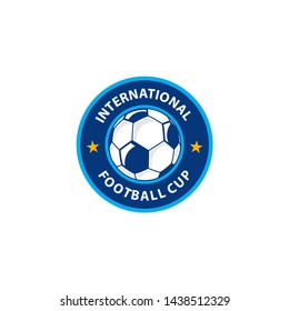 FOOTBALL CHAMPIONSHIP BADGE. FOOTBALL CUP COMPETITION STICKER - VECTOR