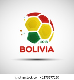 Football championship banner. Flag of Bolivia. Vector illustration of abstract soccer ball with Bolivian national flag colors for your design
