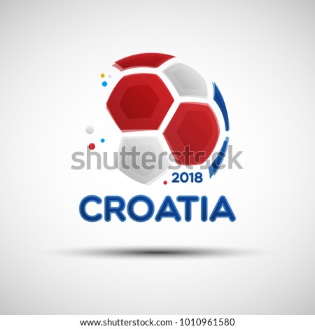 Football championship banner. Flag of Croatia. Vector illustration of abstract soccer ball with Croatian national flag colors for your design