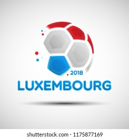 Football championship banner. Flag of Luxembourg. Vector illustration of abstract soccer ball with Luxembourg national flag colors for your design