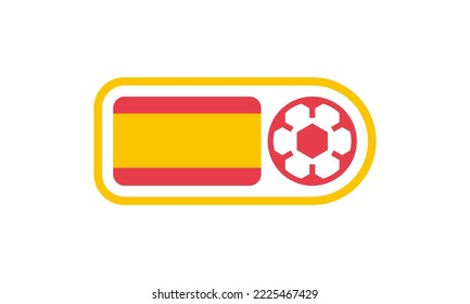 Football championship banner. Flag of Spain. Vector illustration of soccer ball with national flag