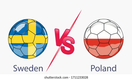 Football Championship, banner, web design, match between Sweden and Poland.