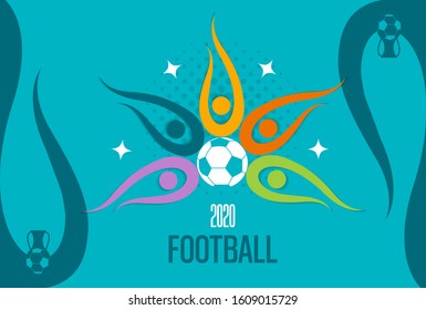 Football championship. Football design on a white background. Soccer ball, Winner, Banner, Wallpaper. Vector 1
