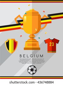 Football Championship Flat Icon : Vector Illustration