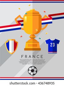 Football Championship Flat Icon : Vector Illustration