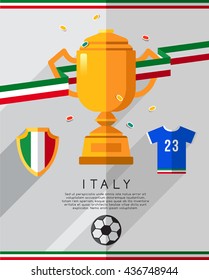 Football Championship Flat Icon : Vector Illustration