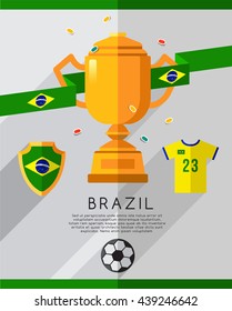 Football Championship Flat Icon : Vector Illustration