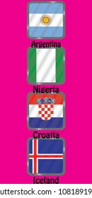 Football, Championship. Graphic flags. group D.
