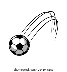 Football championship icon or logo, ball motion, vector illustration in flat style