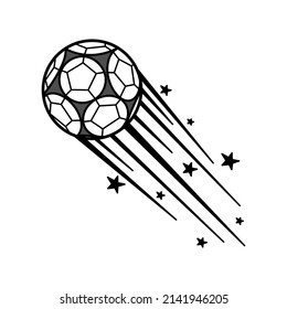 Football championship icon or logo, ball motion, vector illustration in flat style