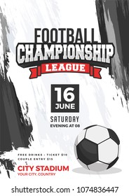 Football championship league flyer or poster design.