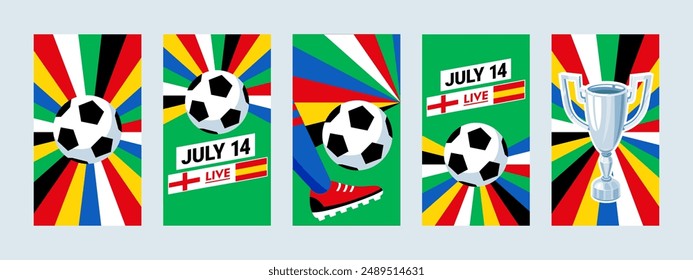 Football championship live stream. Soccer cup banner. Flat style vector illustration.