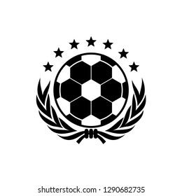 football championship logo design vector with banner and laurier template