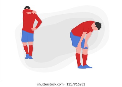 Football Championship player defeat emotion vector illustration 2018 soccer