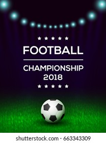 Football Championship Poster, Flyer, Banner Template. Vector Illustration