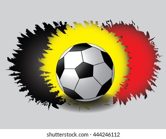 football championship with soccer ball and belgium flag colors