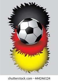 football championship with soccer ball and germany flag colors