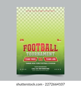 Football championship tournament flyer template and soccer sports poster design