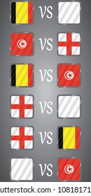 Football. Championship. Vector flags. Group G.
