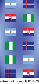 Football. Championship. Vector flags. Group D.