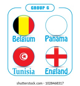 Football. Championship. Vector flags. Russia. Group H